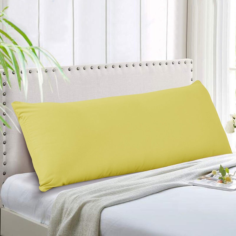 Evolive Ultra Soft Microfiber Body Pillow Cover/Pillowcases 21"x54" with Hidden Zipper Closure (21"x54" Body Pillow Cover, Yellow) - Image 2